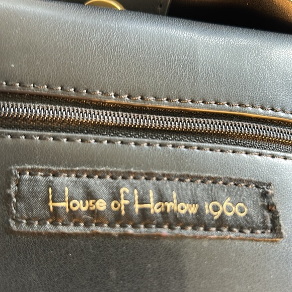HOUSE OF HARLOW 1960 STYLISH BLACK FAUX SUEDE BAG - Picture 7 of 14